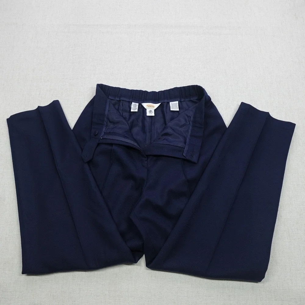 Talbots Pants Womens 10 Petite Wool Pull On Elastic Waist Classic Office Workwea - Picture 11 of 12